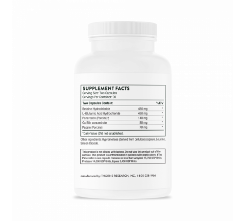 Комплекс пищеварительных ферментов, Thorne Research, Advanced Digestive Enzymes, 180 капсул