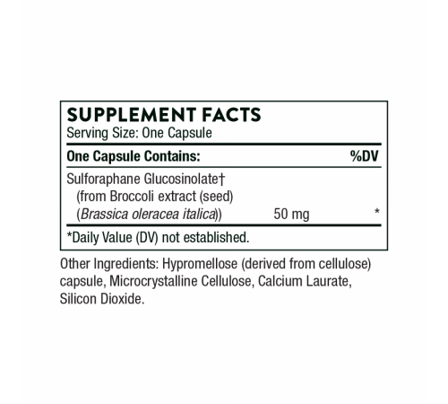 Экстракт семян брокколи, Thorne Research, Broccoli Seed Extract (Crucera-SGS), 60 капсул