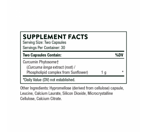 Куркумин Фитосом, Thorne Research, Curcumin Phytosome, 60 капсул
