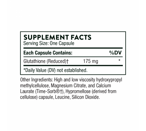 Глутатион, Thorne Research, Glutathione-SR, 60 капсул