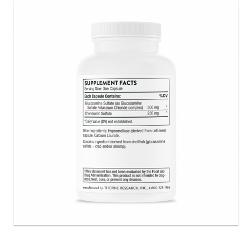 Глюкозамин Хондроитин, Thorne Research, Glucosamine & Chondroitin, 90 капсул