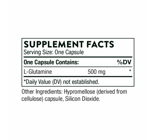 L-Глутамин, Thorne Research, L-Glutamine, 90 капсул