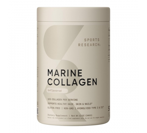Морской коллаген, Sports Research, Marine Collagen peptides, 340 г
