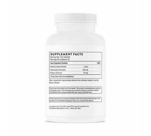 Пищеварительные ферменты, Thorne Research, Multi-Enzyme, 180 капсул
