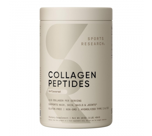 Коллаген, Sports Research, Collagen Peptides Unflavored, 454 г
