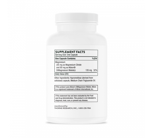 Цитрамат магния, Thorne Research, Magnesium CitraMate, 90 капсул