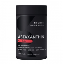 Астаксантин, Sports Research, Astaxanthin 6 mg, 120 желатиновых капсул