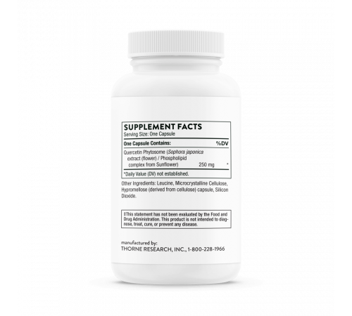 Фитосомы кверцетина, Thorne Research, Quercetin Phytosome, 60 капсул