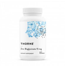 Бисглицинат цинка, Thorne Research, Zinc Bisglycinate 15 mg, 60 капсул
