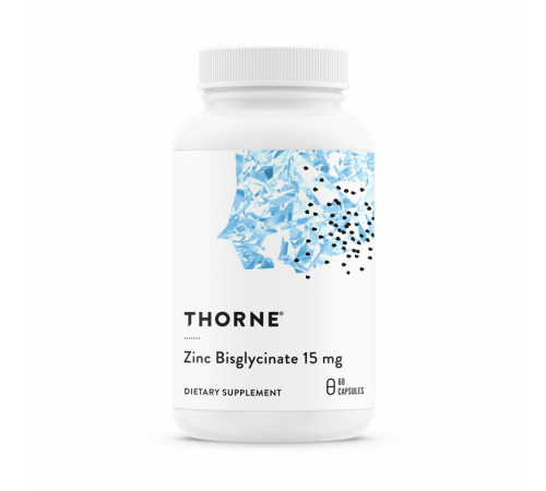 Бисглицинат цинка, Thorne Research, Zinc Bisglycinate 15 mg, 60 капсул
