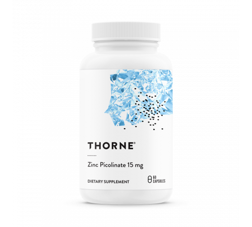 Пиколинат Цинка, Thorne Research, Zinc Picolinate 15 mg, 60 капсул