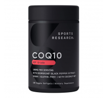 Коэнзим Q10, Sports Research, CoQ10 100 mg, 120 вегетарианских желатиновых капсул