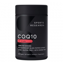 Коэнзим Q10, Sports Research, CoQ10 100 mg, 120 вегетарианских желатиновых капсул